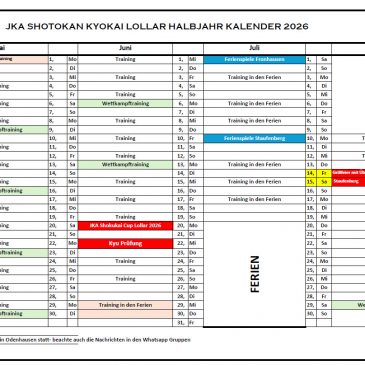 Vereins Kalender Mai – August 2026